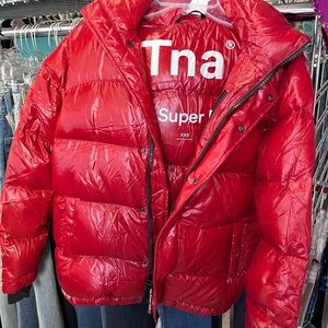 Tna Aritzia the super puff red jacket